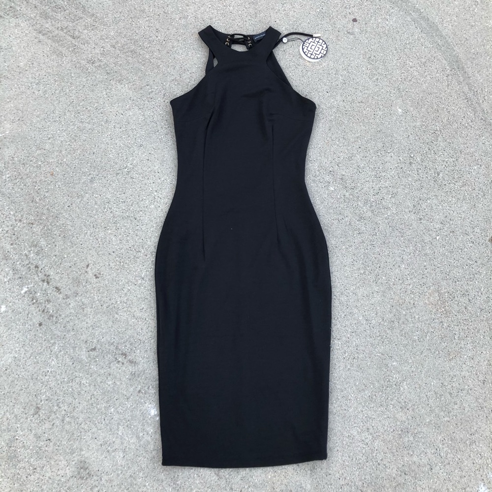 NWT Misha collection black knit midi dress